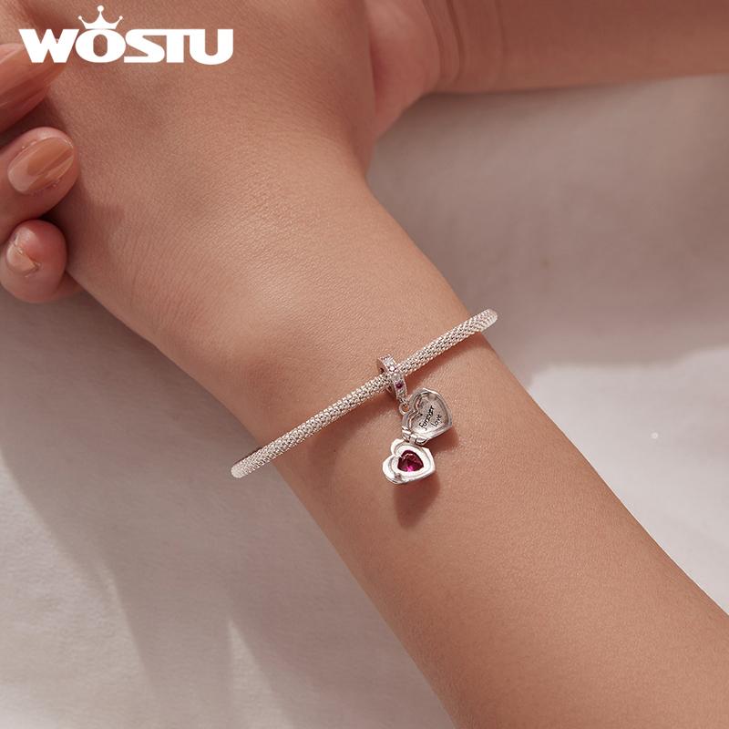 WOSTU Mother's Day Jewelry DIY Charms Rose Flower Fit Original Bracelet Neckalce Wholesale