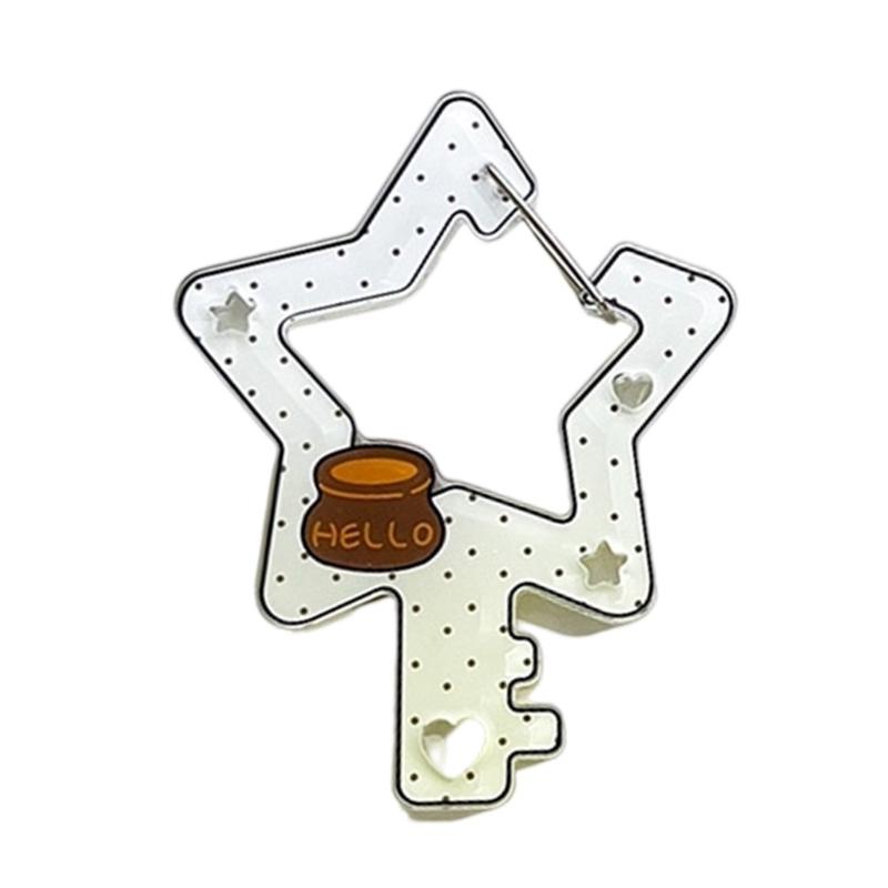 Creative Star Shaped Acrylic Keychain Hooks For Bags Personalized Girls Gift Sturdy Carabiner Pendant