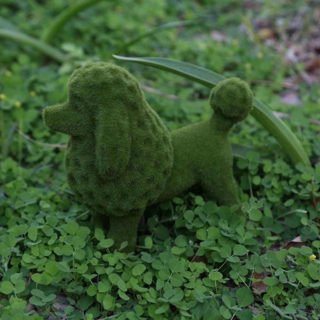 Flokowana Statua Zwierzęcia Styl Europejski Ręcznie Wykonana Żywica Symulacja Mchu Flokowana Figurka do Ogrodu Typ C