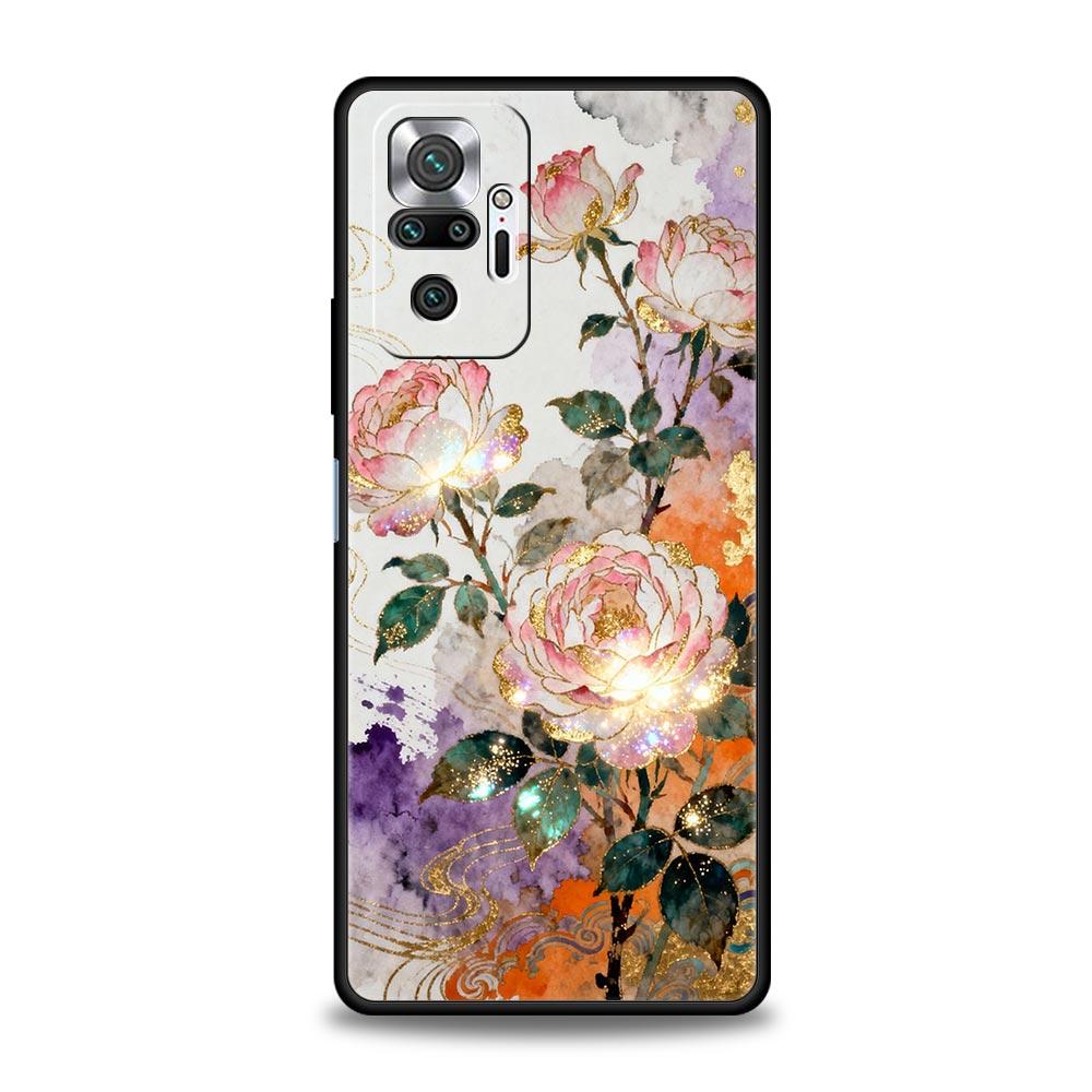 Oil Painting Flowers Pattern Design Phone Case Cover for Redmi 14C 10C Note 15 14 13 12 10 11 K40 Pro Plus 5G Soft TPU Shell
