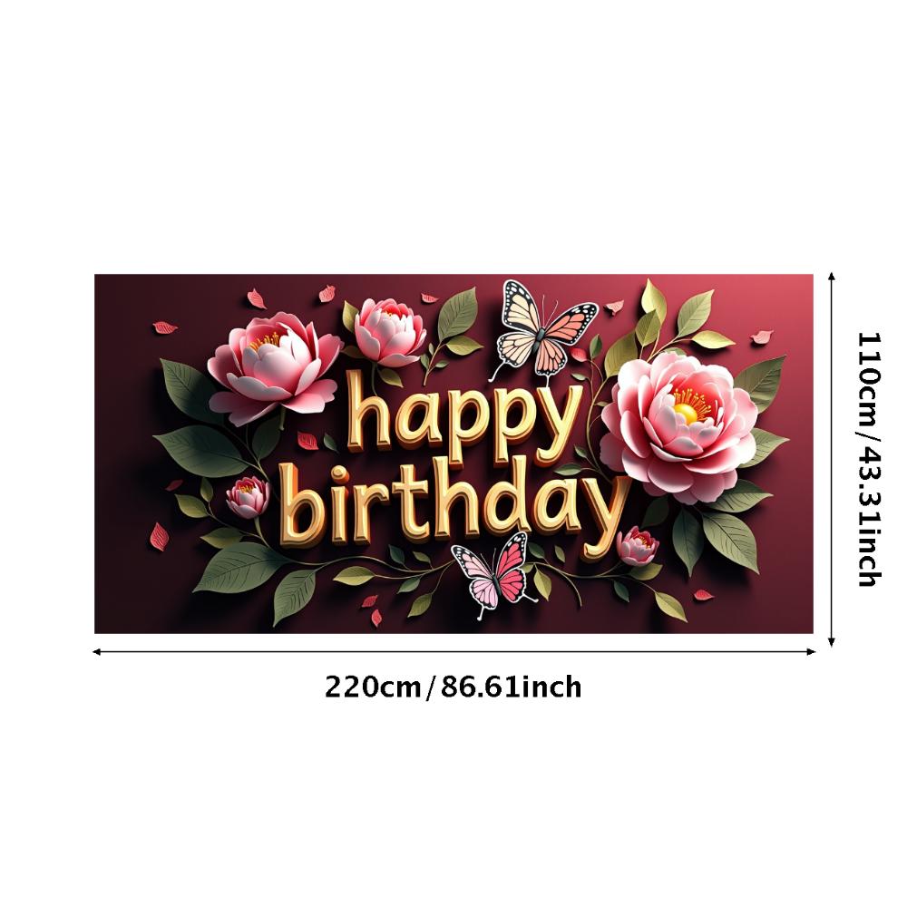 Printable Birthday Banner Birthday Supplies Party Backdrop For Home Decor Baby Shower Girl's Birthday