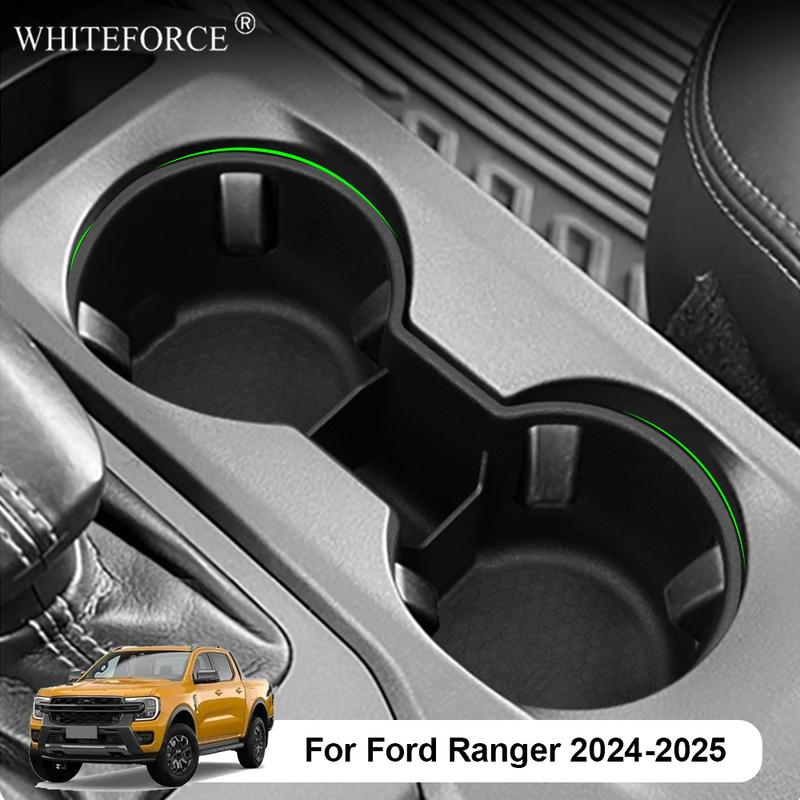 For Ford Ranger 2024-2025 Silicone Center Console Water Cup Holder Electric Handbrake Armrest Storage Box Layered Organizer Tray