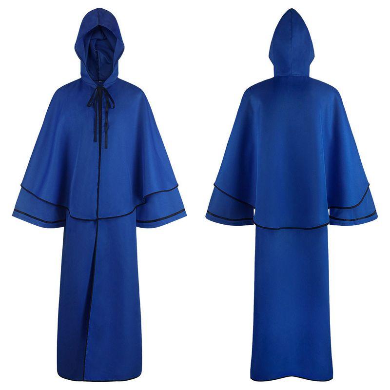 Medieval Cosplay Costume, 5-Color Hooded Robe, Monk Robe, Cape, Long-Sleeved Cosplay, Death Cosplay Costume