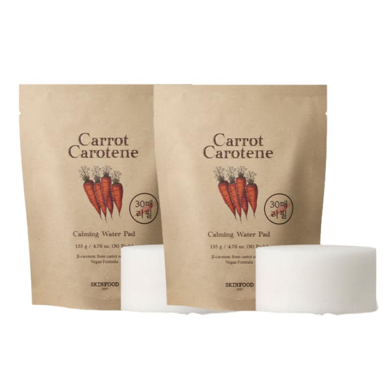 SKINFOOD Carrot Carotene Calming Water Pad Refill Soothing Toner Pads 30 Sheets - 2set