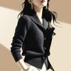 Spring Autumn Turndown Collar Women Knitt Cardigan Sweater Fashion Korean Version Female Knitwear Tops