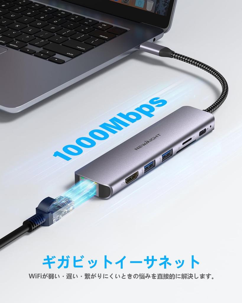 USB C Hub Adapter lan hdmi Docking Station Gigabit Ethernet PD 100W Fast Charging HDMI High Speed Data Transfer Card Compatible with Macbook