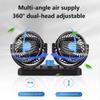 Car Fan 360° Adjustable 2 Head Air Fan Automotive Electric Fan USB/12V/24V Fan 2 Speeds Car Silent Fan For Home Desk