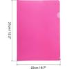 PATIKIL L Type Folders 12 Pack A4 Plastic File Project Pockets Clear Paper Document Jacket Sleeve for Office, Pink