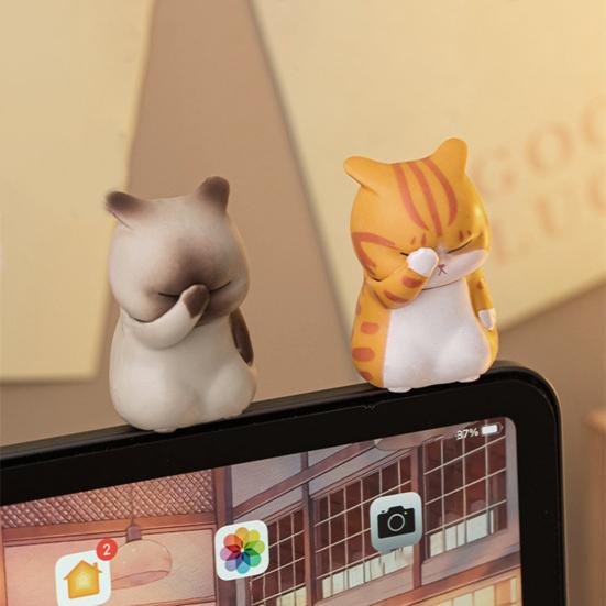 

1/3Pcs Covering Face Cartoon Cat Ornament PVC Mini Kitten Figurine Statue Animal Sculpture Model Home Office Desktop Decoration