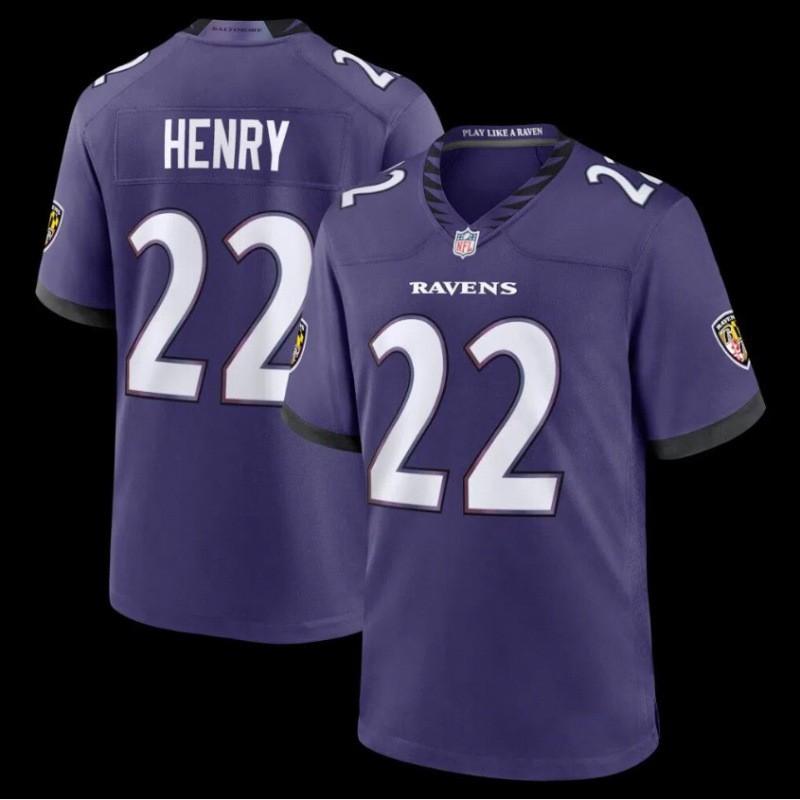 Baltimore Ravens 22 Henry Football Jersey Game Uniform Fans S-XXXL