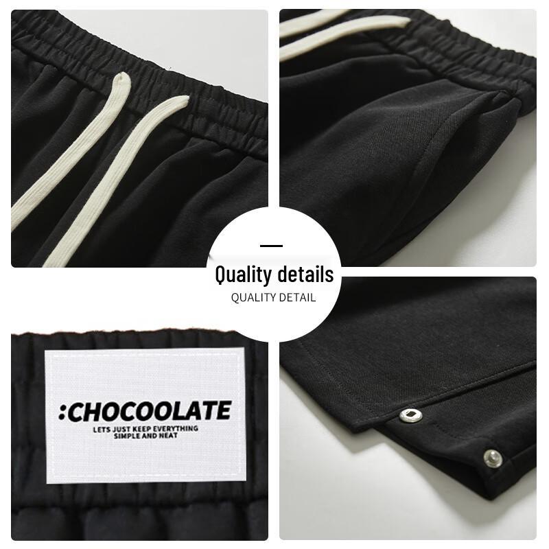 CHOCOOLATE Herren lässige Hose im japanischen Stil, locker fallend, gerade geschnitten