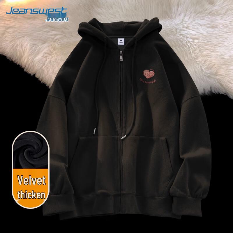 

JEANSWEST 2025 Women s Fleece-Lined Zip-Up Hoodie 2XL