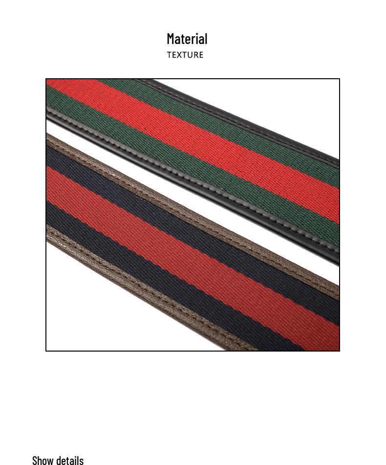 Mahuangshi Green & Red Wide Shoulder Cowhide Crossbody Strap