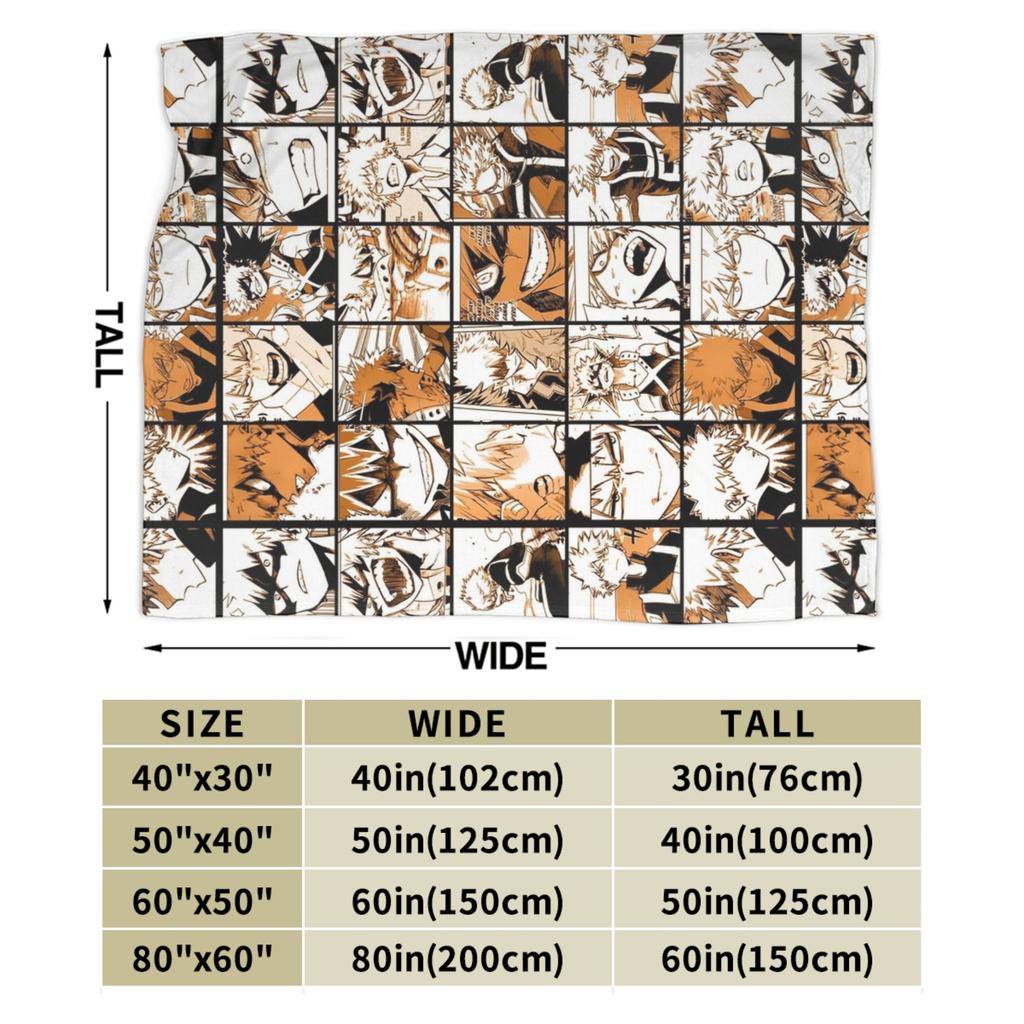 Bakugo Katsuki Fleece Throw Blankets Academy Anime Manga Blankets for Bedding Bedroom Super Warm Bedding Throws