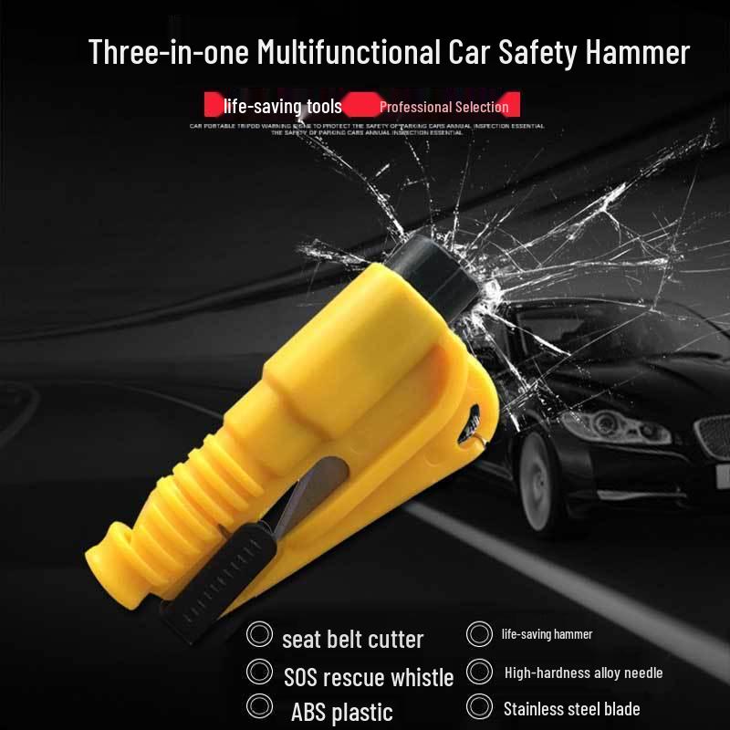 3-in-1 Car Safety Hammer: Mini Window Breaker, Emergency Escape Tool, Life-Saving Multi-Functional Device