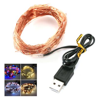 2/5/10m Waterproof Copper USB LED Fairy Wire 5V String Light Wedding Party Decor