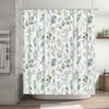 Leaf Pattern Shower Curtain Waterproof Bath Decor Home Decoration Green Beige 3D Printed Polyester Fabric Available in Various S