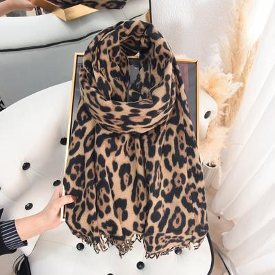 Classic Cashmere Leopard Print Scarf Japanese And Korean Women'S Fashion Temperament Outer Scarf