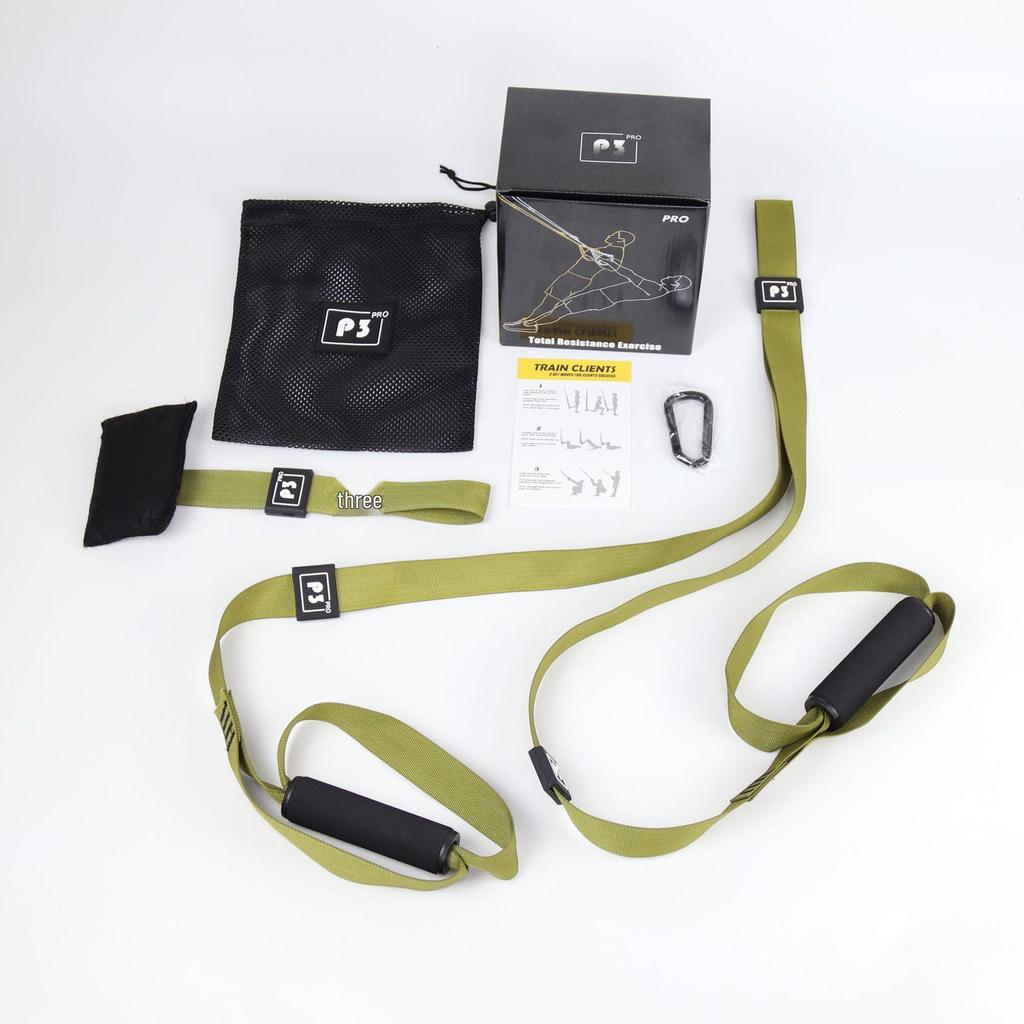 Multifunctional TRX Suspension Fitness Set with Resistance Bands and Ropes