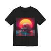SYNTHWAVE Retro 80s Skull Sunset T-Shirt – VHS 1980s Aesthetic Vaporwave Arcade