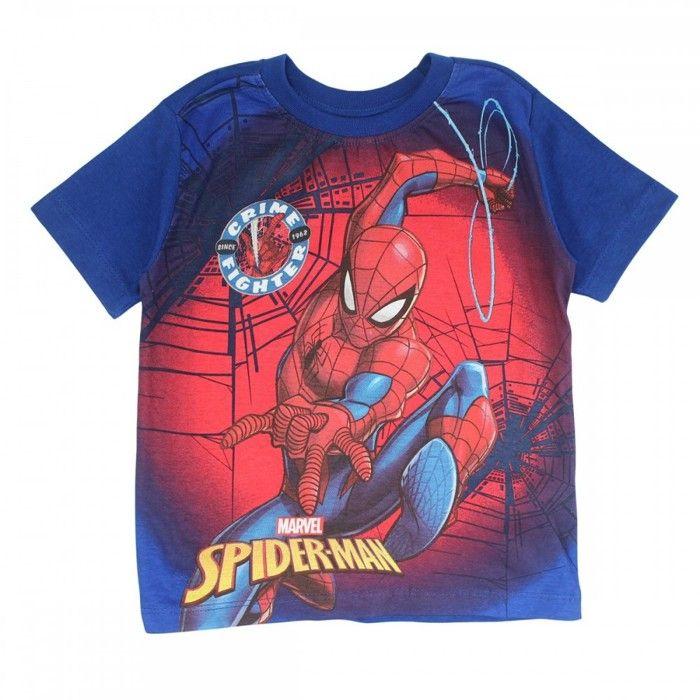 Spiderman blaues T-Shirt- und Short-Set - - Blau