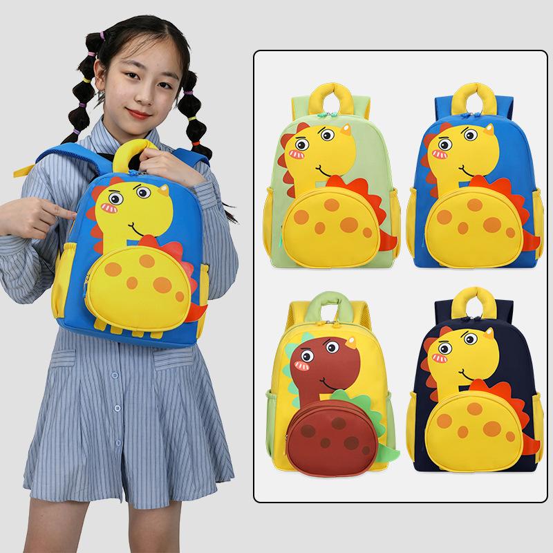 Schoolbag1011 Children Go Out To Study Little Dinosaur Schoolbag Cartoon Light Boys and Girls Backpack Backpack Schoolbag Kindergarten