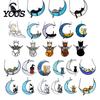 Decorative Hanging Ornament Acrylic Cat Pendant with Chain, Animal for Window Crescent Wall Decor, Cute Lover Gift Home Room Decoration Light