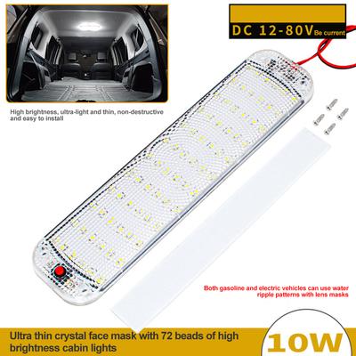 NOVINKA 48/72LED 12V-80V LED Interiér auta Kupolová strecha Stropné svetlo na čítanie Lampa na čítanie Interiér Strešné svetlo auta Osvetlenie interiéru auta