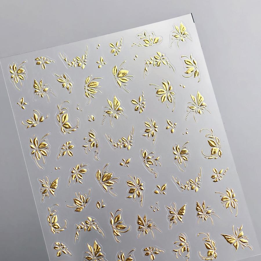 Baroque Pattern Stamping Geometric Totem Flower Retro Star Noble Self Adhesive 5D Nail Art Decoration Sticker Manicure Decal