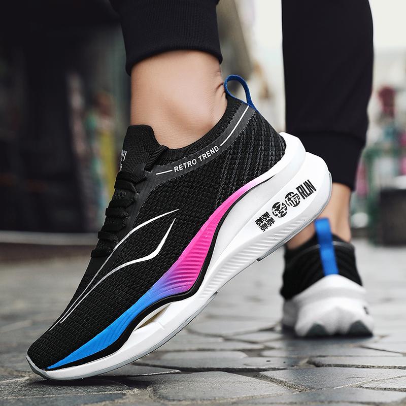 Flying electric 3 men's shoes ultralight running shoes Men's flying mesh sneakers Men's lace-up breathable student running shoes