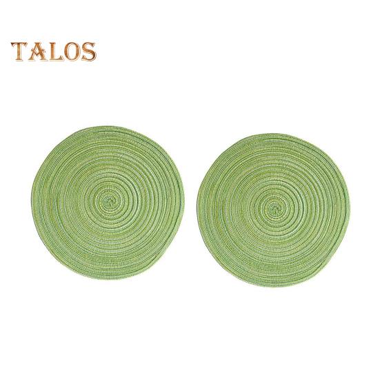 2 Pcs Anti-Slip Round Table Mat Set Woven Placemats Dining Table Non-Slip Coasters for Kitchen Heat Resistant Bowl Pads Drink Mats