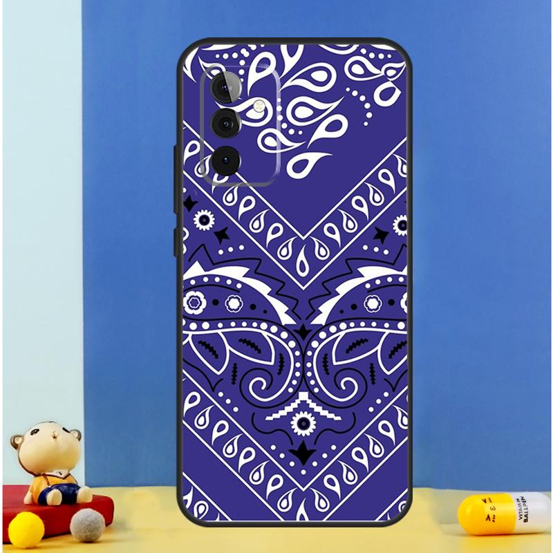 Blue Bandana Case For Samsung Galaxy A06 A56 A16 A36 A55 A35 A33 A53 A13 A23 A17 A54 A34 A14 A52 A32 A15