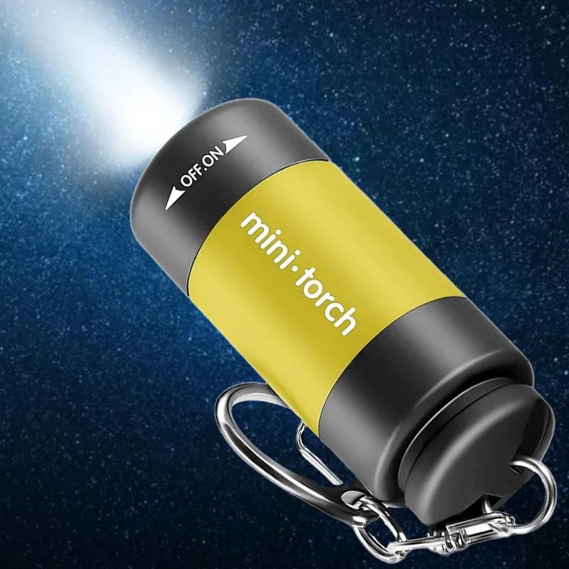 LED Mini Keychain Lights USB Rechargeable Waterproof Torch Light Portable Multifunctional Strong Flashlight For Outdoor Camping