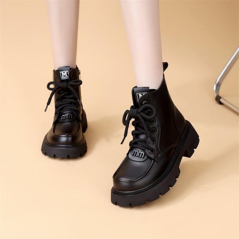 

Модные ботинки Мартина в британском стиле женские 2025 осень и зима новые толстый каблук маленький бархат интернет-знаменитость популярные короткие ботинки 40