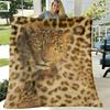 1 Stück Luxus Leopardenmuster Flanell Fleece Decke, Zeitgenössischer Stil, Für Alle Jahreszeiten, Maschinenwaschbar, Weicher Komfort, 200-250 g/m² Polyestergewebe, Digital