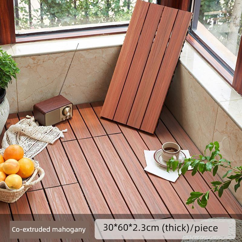 Outdoor Interlocking Flooring, Outdoor Plastic Wood Flooring, Balcony Bathroom Floor Mat, Environmentally Friendly, Anti-Corrosion, No Joist Terrace