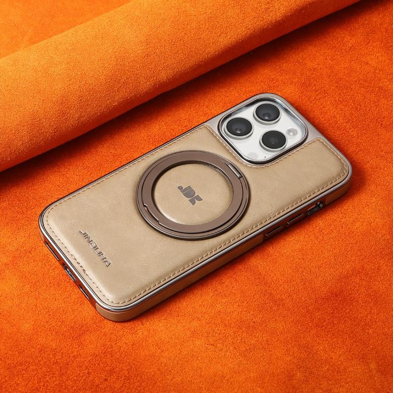 Magnetic Rotating Stand Phone Case IPhone 15 14 13 12 Pro Max Full Body Shockproof Leather Cover