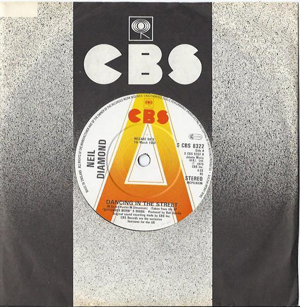 

7inch Record NEIL DIAMOND Dancing In The Street SCBS8322PROMO CBS 1980 UK Rock Used