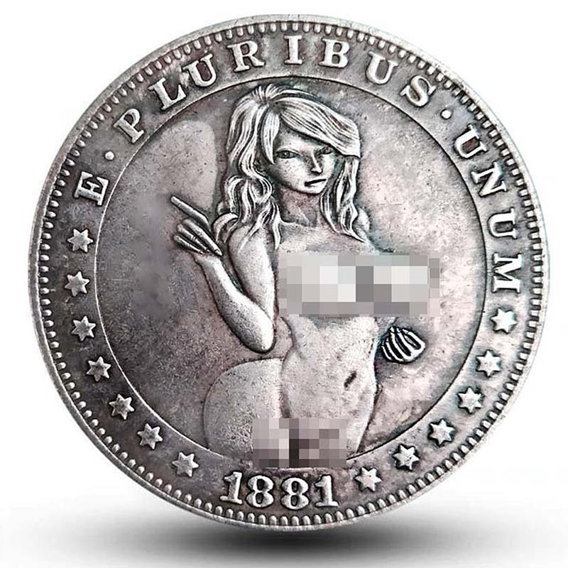 Antique Hobo Coin Sexy Beauty Silver Coin Copper Plated Silver To Make Old Collection Crafts Exquisite Gift