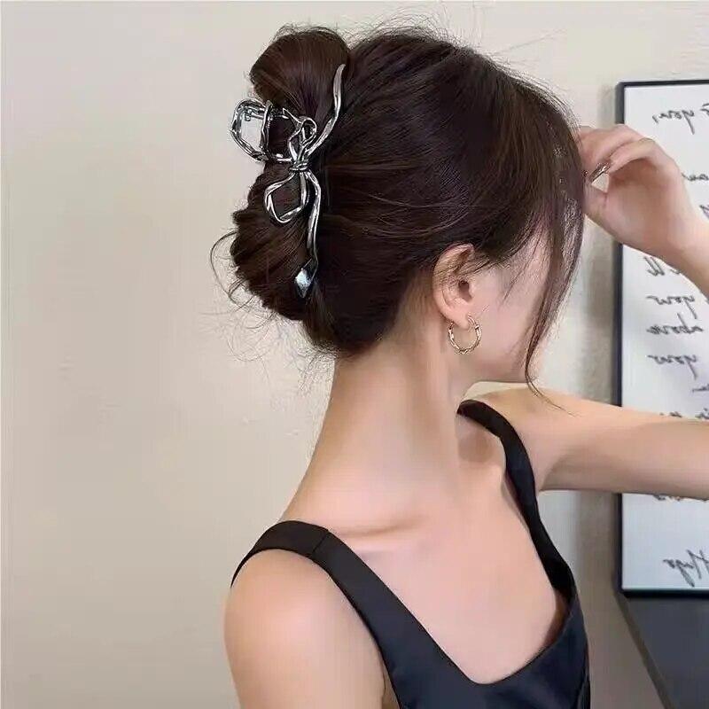 Ženy Nová Vintage stuha Mašľa Pazúriky do vlasov Vynikajúca kovová spona do vlasov Sponky do vlasov Pre ženy Doplnky do vlasov Barrettes Sponky na žraloky