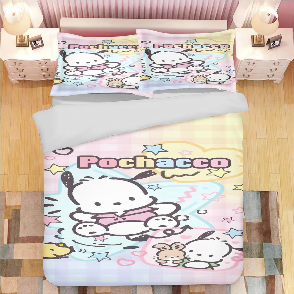 Sanrio Pochacco Duvet Cover Set Comforter Bedding 3D Children'S Bedding Set 3-Piece 1 Quilt Cover King Size
