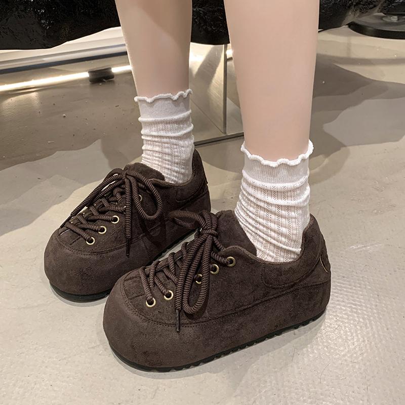 

Модные балетки Женские лоферы Туфли на шнуровке Замшевые дизайнерские спортивные туфли 2025 Модные повседневные женские кроссовки Осень Новые Zapatillas De Mujer 39 коричневый