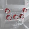 For Dodge Ram 1500 2019-2025 Red Interior A/C Radio Switch Knob Cover Trim Ring