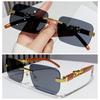 Metal Temples Rimless Cut Edge Sunglasses Unique Rectangle Sun Glasses  Daily Party Holiday Outdoor