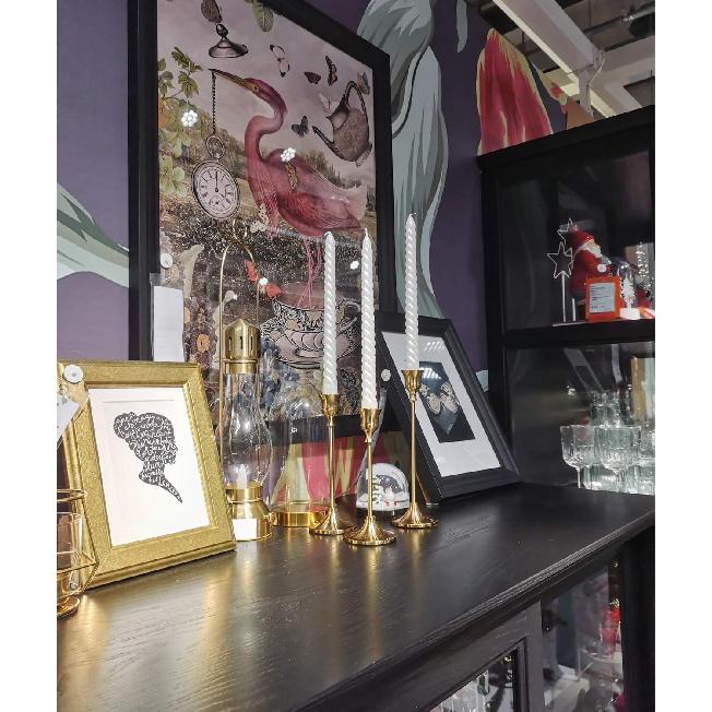 Candle Holders,Set of 6 Candlestick Holders for Taper Candles, Brass Gold Modern Decorative Candle Stick Holder for Table, Mantel, Wedding, Dinning,