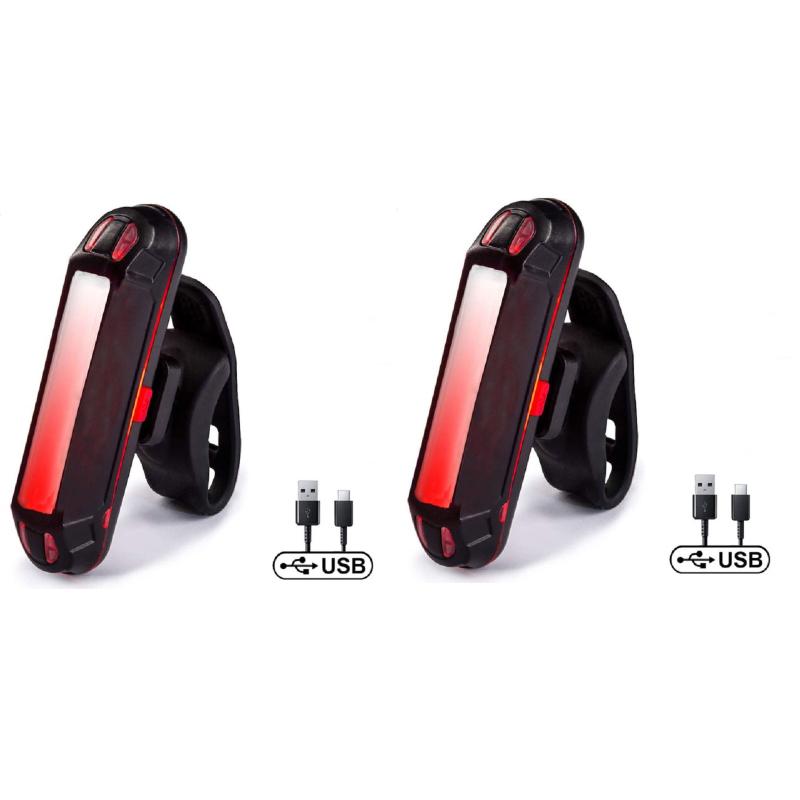 4/2/1PC Bicycle Rear Light Waterproof USB Rechargeable LED Warning Lamp Bike Flashing Accessories Night Riding Cycling Taillight