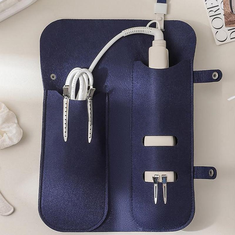 Hair Curling Iron Storage Bag Travel Felt Hair Straightener Storage Bag Flat Iron Organizer Pouch Curling Iron Insulation Mat