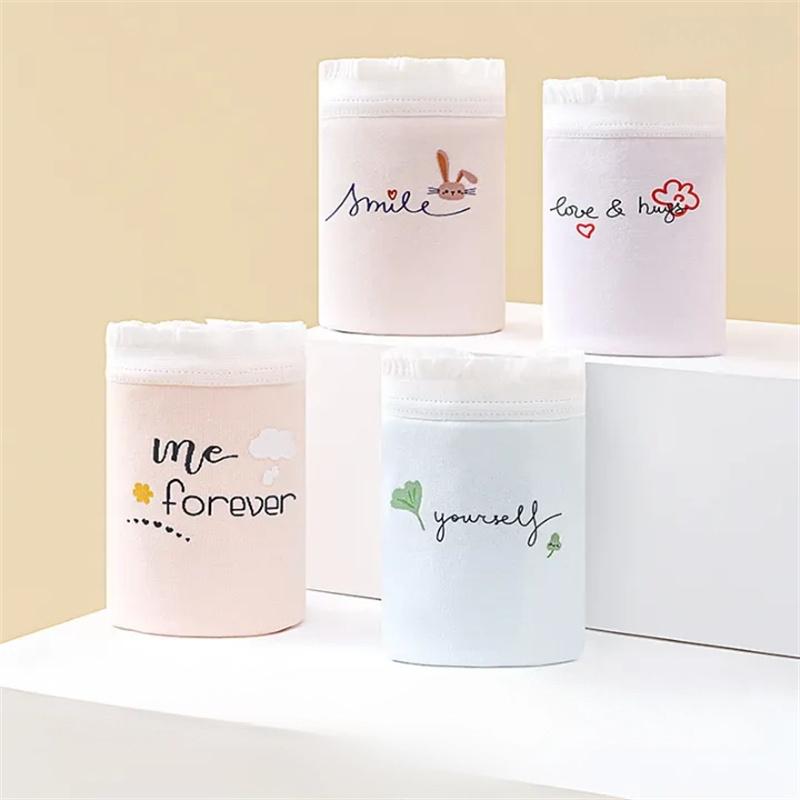 4 Pack Briefs Teenage Girls Cotton Underwear Comfort Stretchy Triangle Panties for Teens
