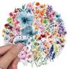 50pcs Ink Flower Sticker Transparent Brochure Flower Material Decorative Guitar Notebook Stickers Home Decoration Craft Projects