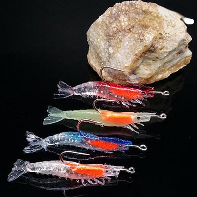 4Pcs/Set Hooks Shrimp Soft Lure Silicon Fishing Lures 6cm/3g Wobbler Fishing Artificial Baits